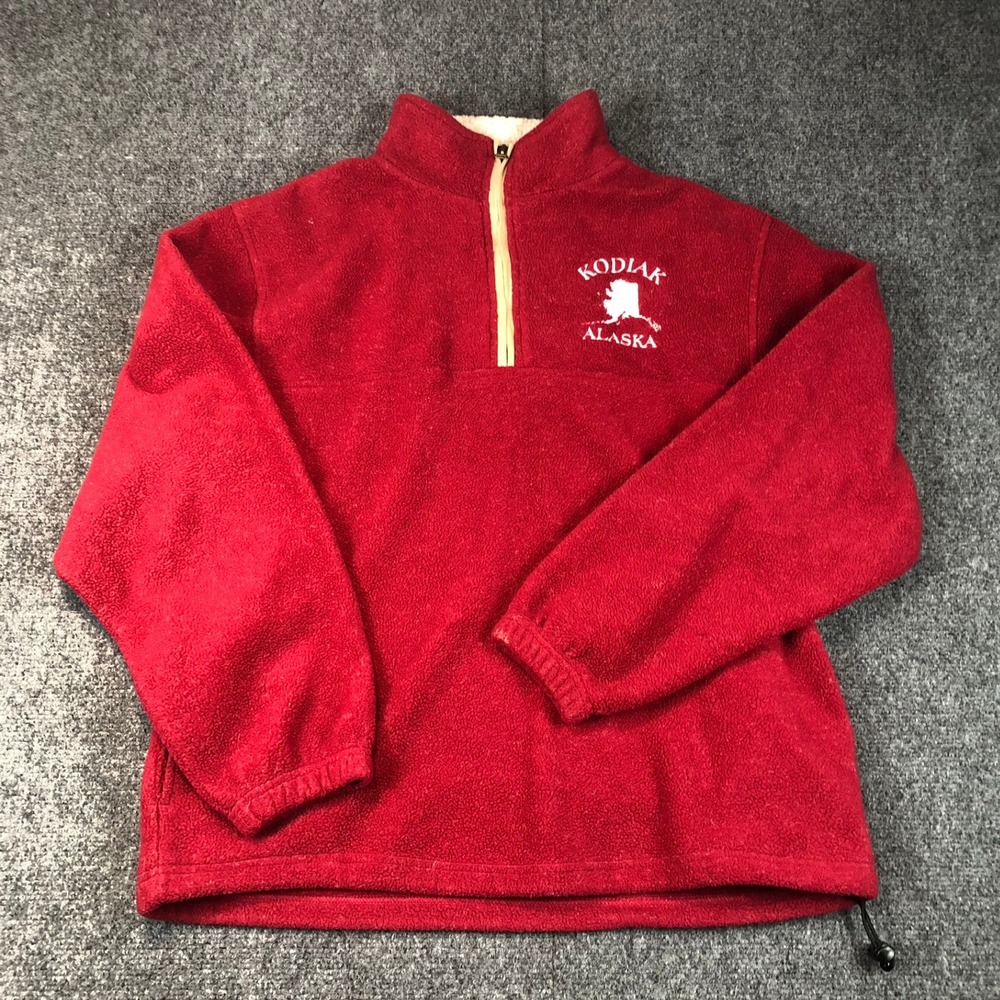 Lighthouse Apparel Kodiak Alaska Fleece Pullover Sweater Size S Red